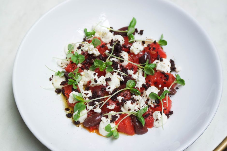 Watermelon, Serrano Ham, and Mozzarella Salad